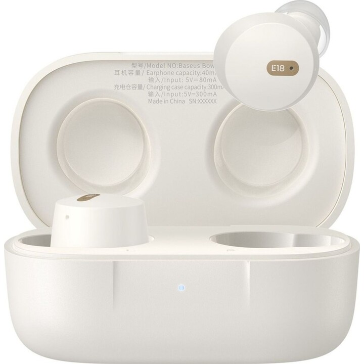 Baseus Bowie E18 Casque True Wireless Stereo (TWS) Ecouteurs Appels/Musique USB Type-C Bluetooth Blanc