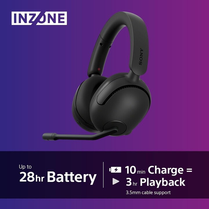 Casque de jeu sans fil Sony Inzone H5 avec microphone/Noir