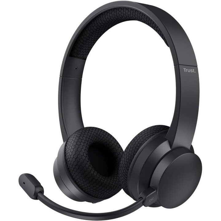 Trust Ayda Fones de ouvido sem fio e com fio Faixa de cabeça Chamadas/Música USB Tipo C Bluetooth Preto