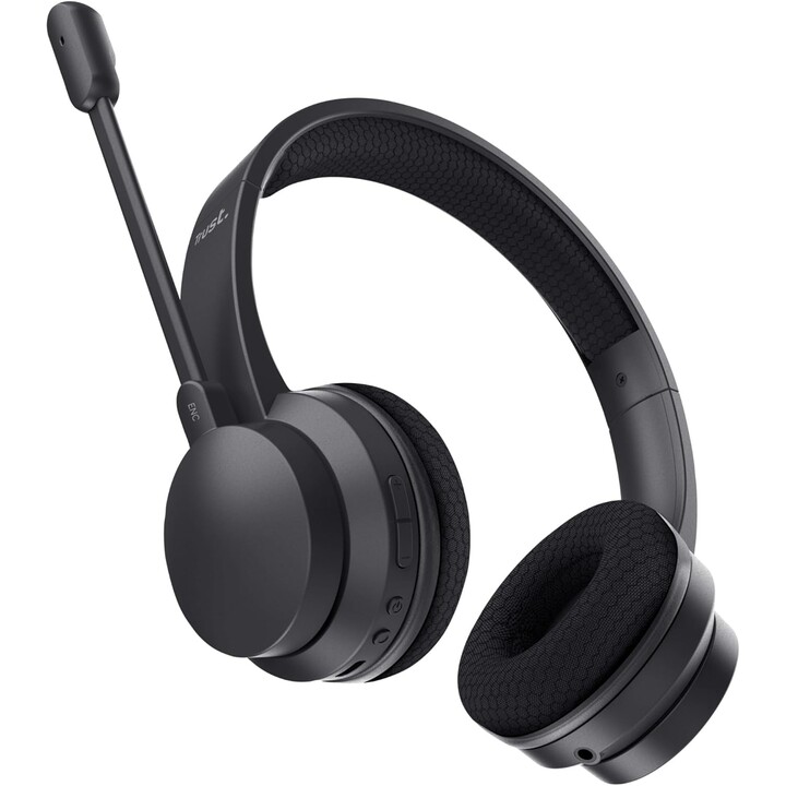 Trust Ayda Cuffie Wireless e Cablate Fascia Chiamate/Musica USB Tipo C Bluetooth Nero