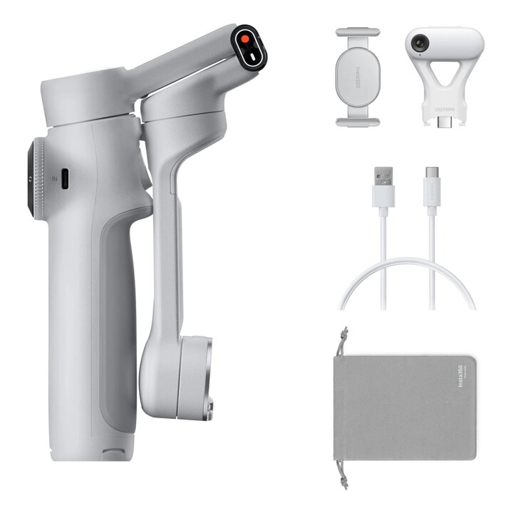 Insta360 Flow 2 AI Tracker Bundle Smartphonekamerastabilisator Hellgrau