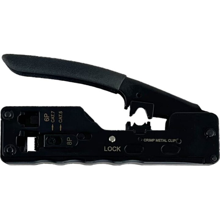 Alantec NI041, Modular Crimping Tool 8P/6P/4P for Pass-Through Connectors, Forged Steel, Black