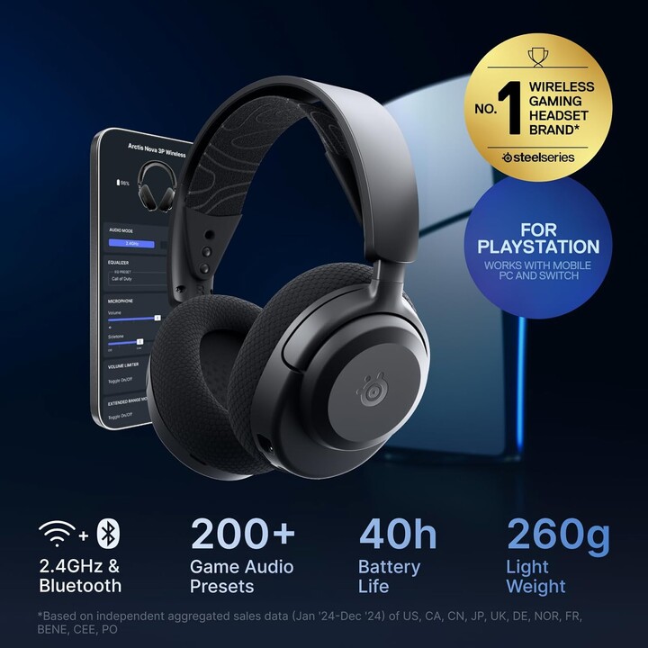 Steelseries Arctis Nova 3p Auriculares Inalámbrico Diadema Música/uso Diario Bluetooth Negro