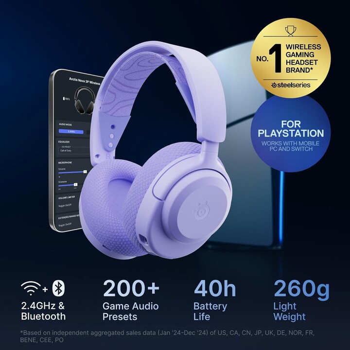 Steelseries Arctis Nova 3p Auriculares Inalámbrico Diadema Música/uso Diario Bluetooth Lavanda