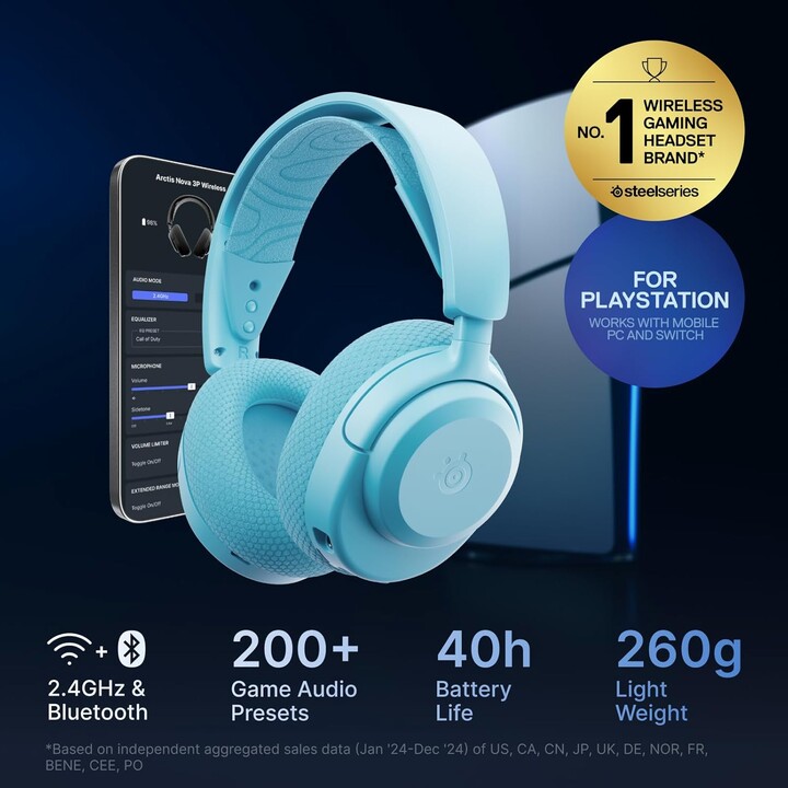 Steelseries Arctis Nova 3p Auriculares Inalámbrico Diadema Música/uso Diario Bluetooth Color Aguamarina