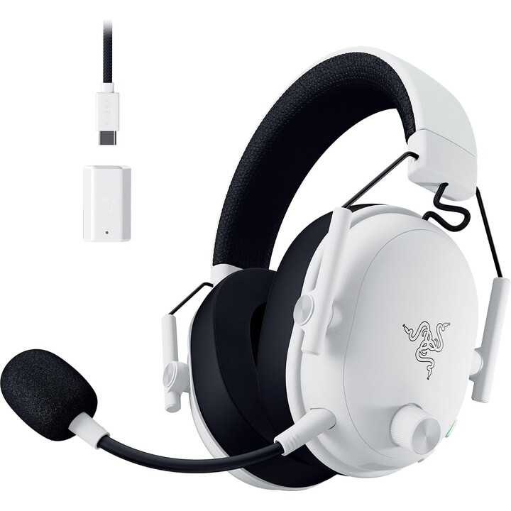 Razer Blackshark V3, auriculares de deportes electrónicos inalámbricos, controladores Triforce de 50 mm, blanco