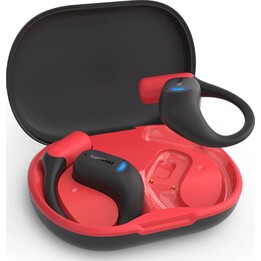 Philips TAA6709BK Casque de sport Bluetooth avec étui de chargement / Autonomie 7h / Noir et Rouge