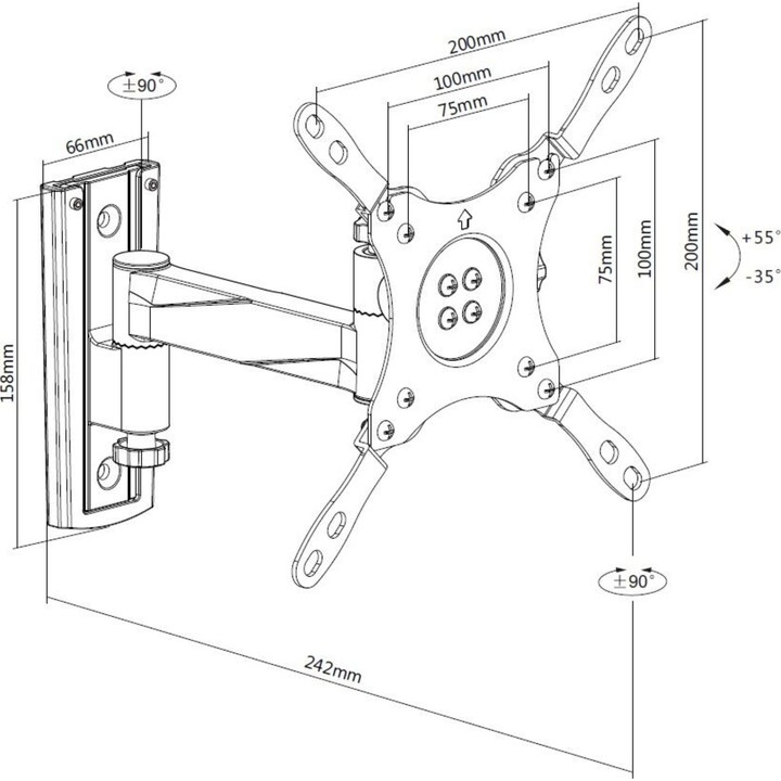 SUPPORT EQUIP TV LCD 13 "-42" 15KG SWIVEL
