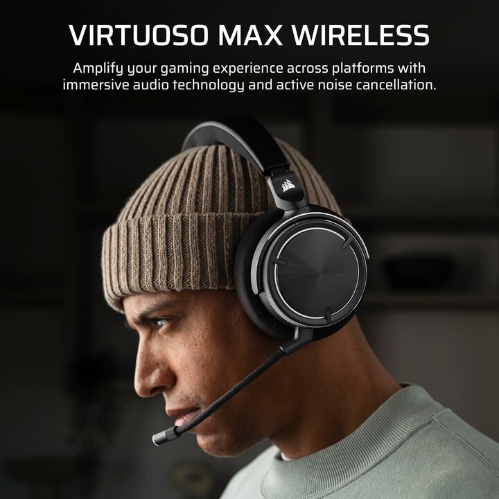 Fones de ouvido sem fio Corsair Virtuoso Max pretos Ca-9011372-ww