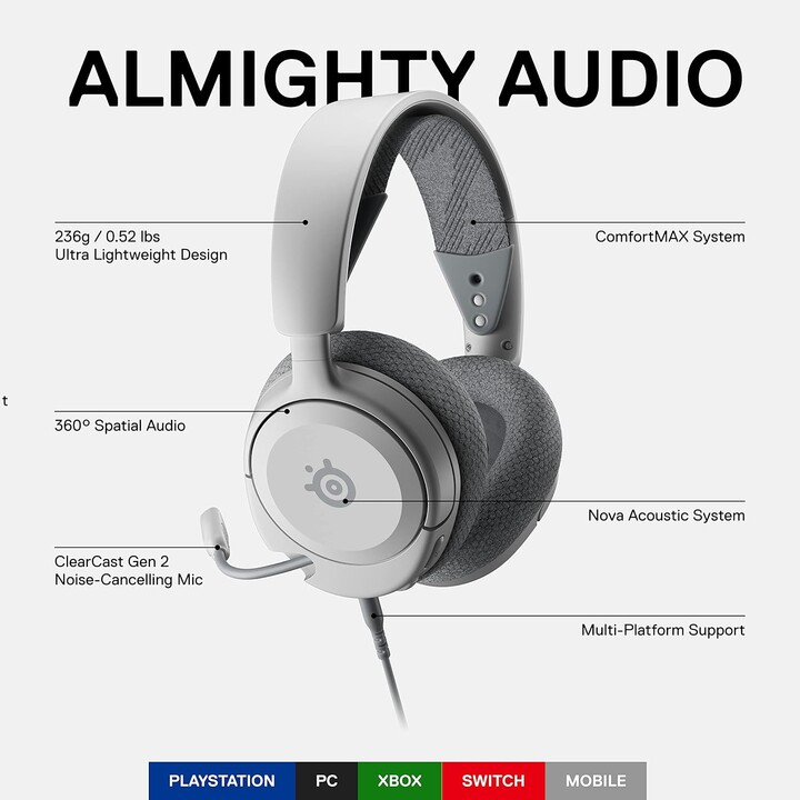 Steelseries Kopfhörer – Arctis Nova 1p Weiß (61612)