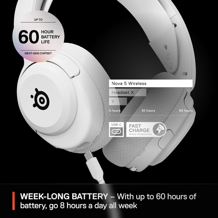 Steelseries-Kopfhörer – Arctis Nova 5 Weiß (61671)