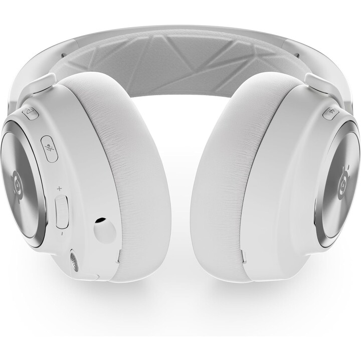 Steelseries Arctis Nova Pro Fones de ouvido sem fio Faixa de cabeça sem fio e com fio para jogos Bluetooth prateado, branco