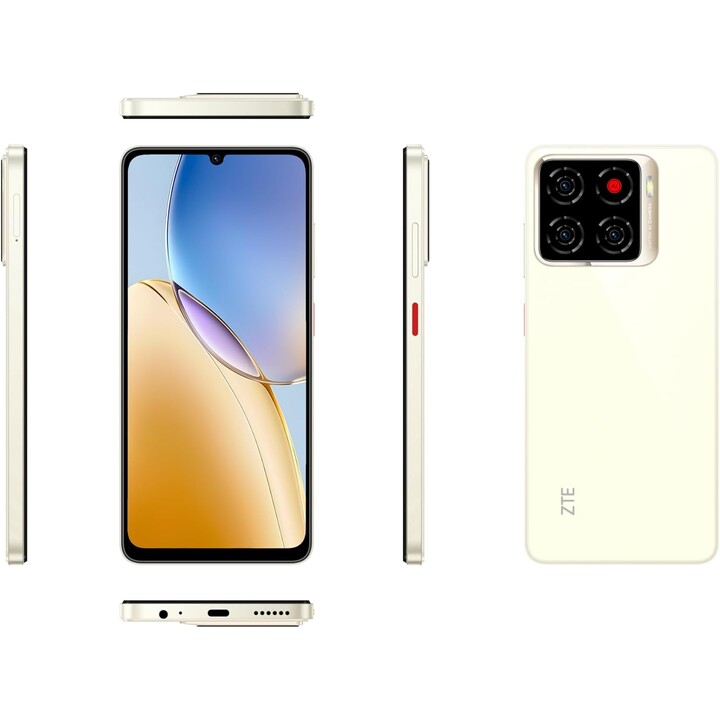 ZTE Blade A56, 4GB RAM + 64GB, pantalla HD + de 6.75 pulgadas (90Hz), 13MP + 8MP AI Camera, 4G Dual SIM, oro