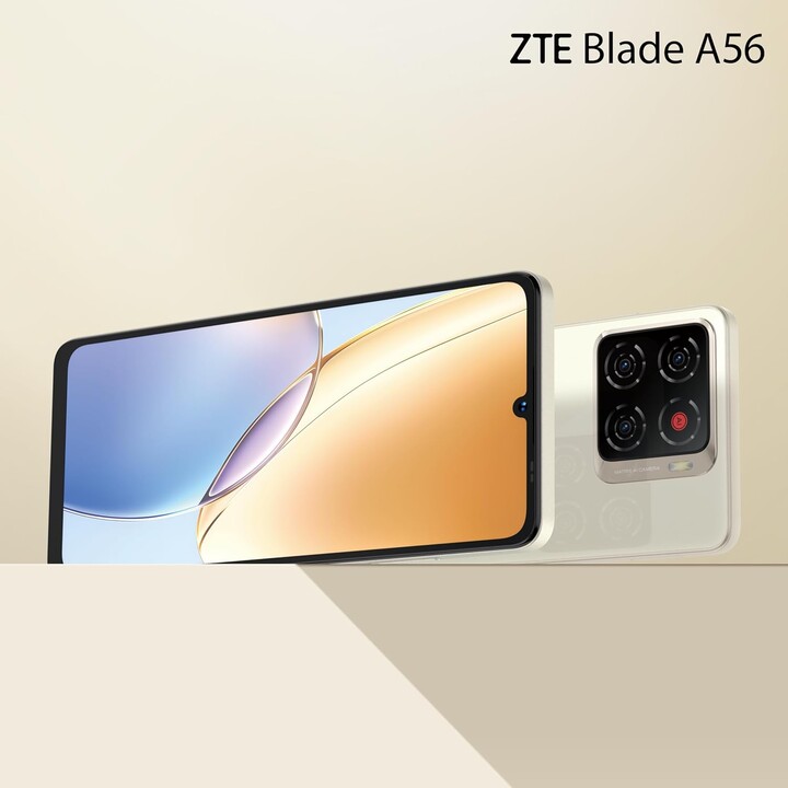 ZTE Blade A56, 4GB RAM + 64GB, pantalla HD + de 6.75 pulgadas (90Hz), 13MP + 8MP AI Camera, 4G Dual SIM, oro