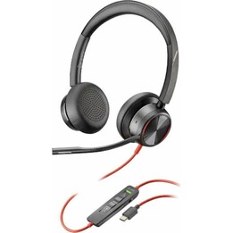 Auriculares estéreo USB-C certificados por Microsoft Teams Poly Blackwire 8225 + adaptador USB-C/A