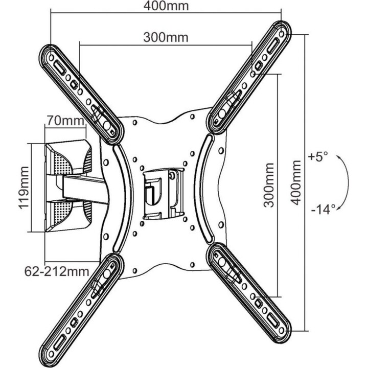 Unterstützung Für Equip Tv Lcd 13 "-55" Artikulierter Swivel