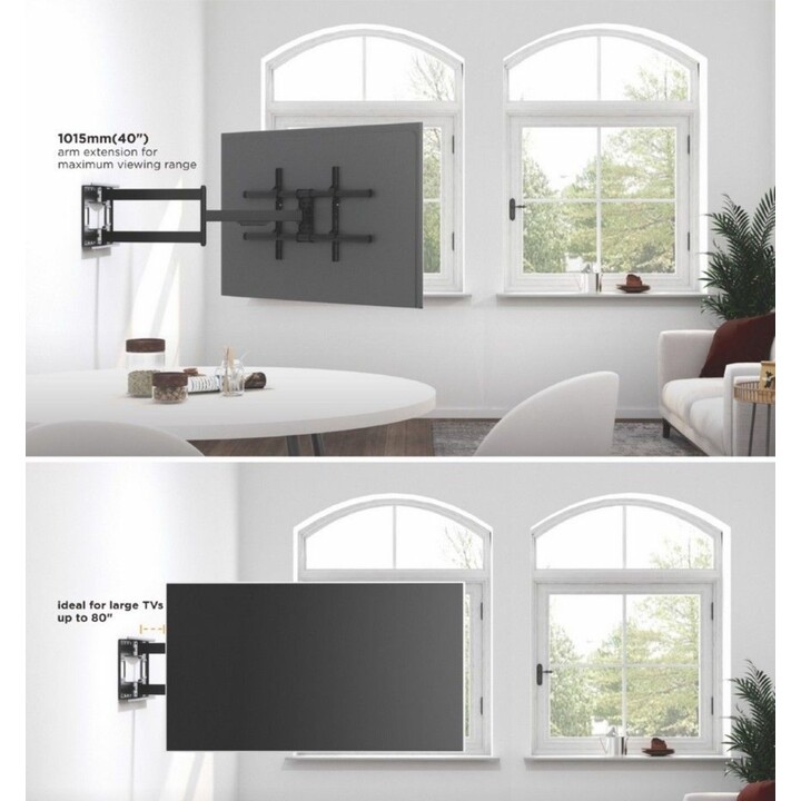 Equip 650327 Soporte de pared para TV con brazo largo y movimiento completo, negro