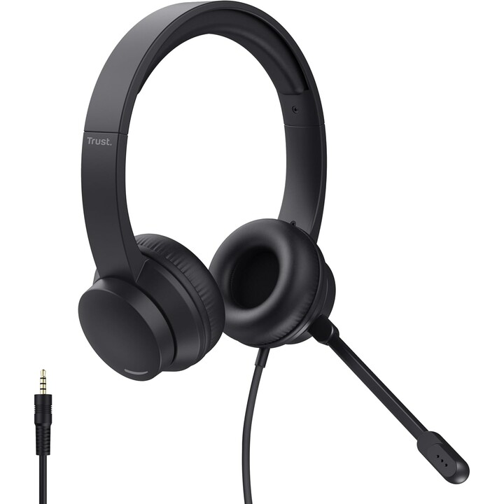 Casque Trust Ayda / avec microphone / Jack 3.5 / Noir