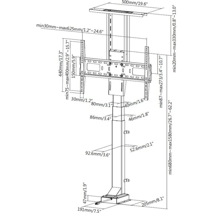 Equip Stand TV Wall 650606 37-65 Nero