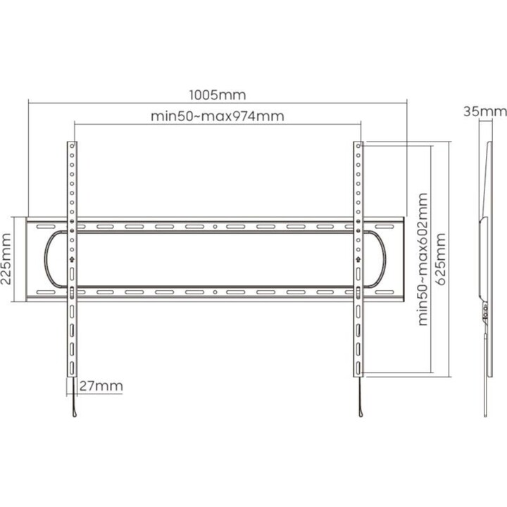 EQUIP 650338 Supporto da parete fisso per TV 60"-120" nero