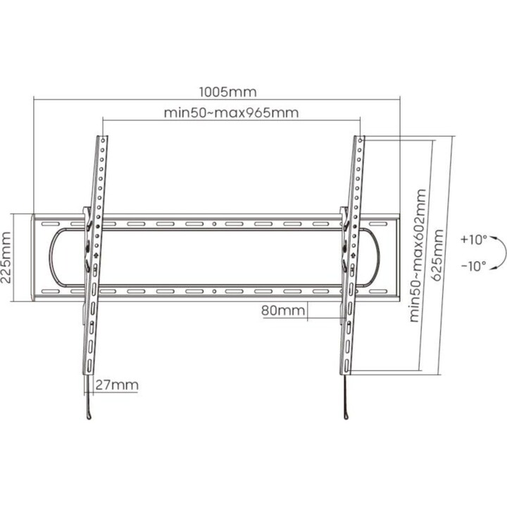 Equip 650339 supporto da parete inclinabile per TV 60"-120" nero