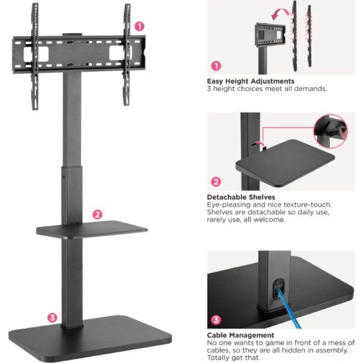 Equip 650613 TV-Bodenständer 37"-75" schwarz