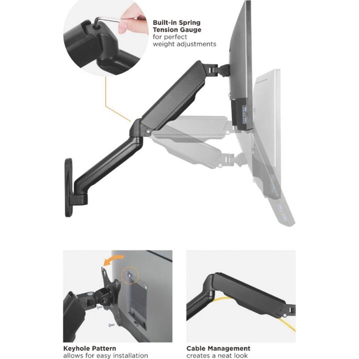 Supporto a parete per due monitor 17"-32".