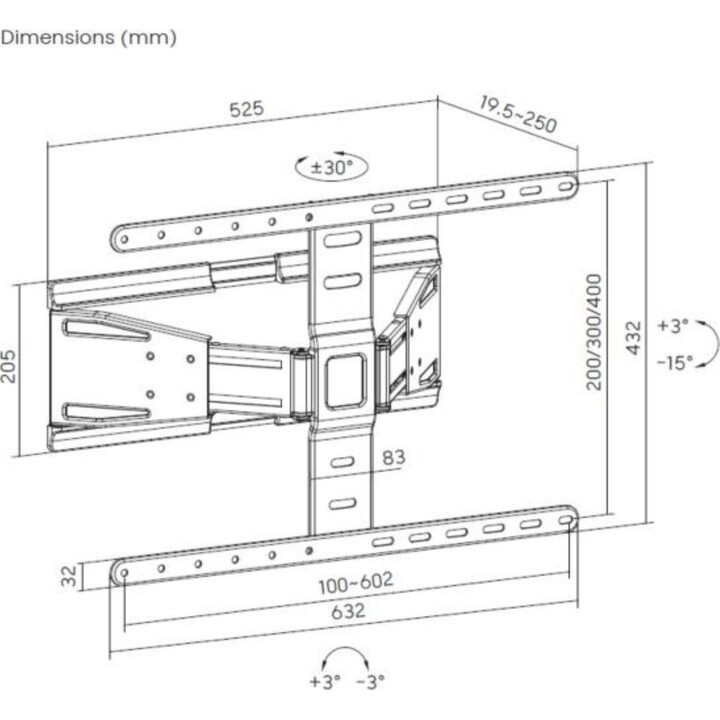 Equip 650344 Soporte de pared para TV de movimiento completo ultradelgado de 43"-90"