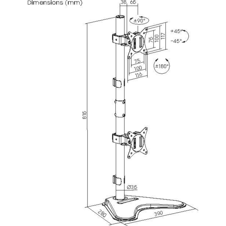 17"-32" Dual Vertical Monitor Desk Mount