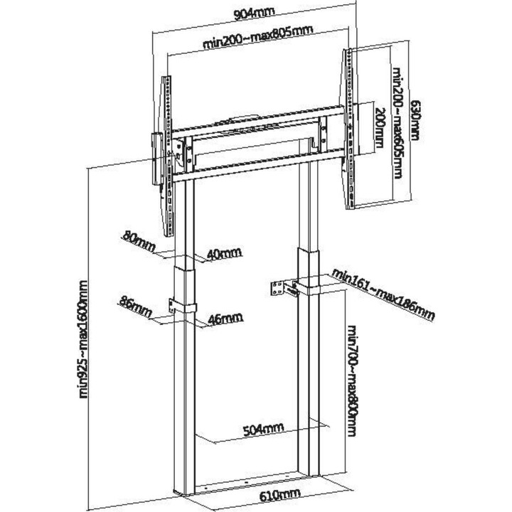 55"-100" Fixed Motorized Wall Mount
