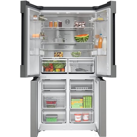 Bosch Frigorífico Multipuerta 183 x 191 cm, E, 405 l, NoFrost, acero inoxidable, KFN96VPEA