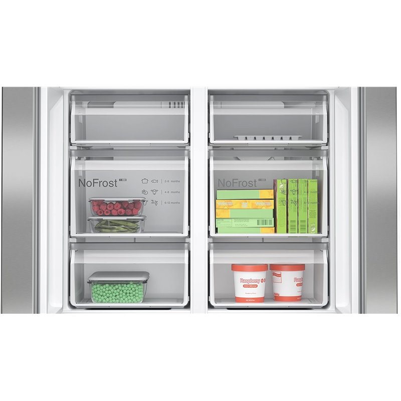 Bosch Frigorífico Multipuerta 183 x 191 cm, E, 405 l, NoFrost, acero inoxidable, KFN96VPEA