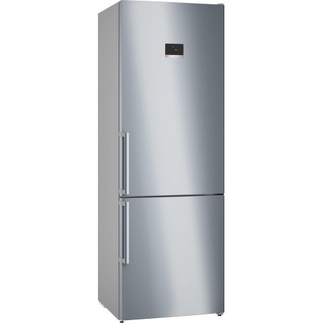 Combinação de refrigerador e freezer Bosch Série 4 KGN497ICT 440 l C de aço inoxidável