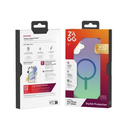 ZAGG Milan Snap funda para teléfono móvil 17 cm (6.7") Verde, Púrpura