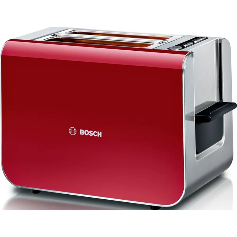 Bosch Tostadora compacta Styline roja, 2 rebanadas, 860w, TAT8614N