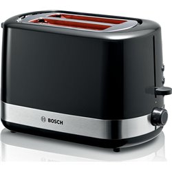 Bosch Tostadora, 800w, 2 ranuras, 2 rebanadas, acero inoxidable, TAT6A513