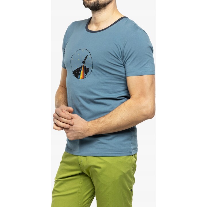 Ocun Classic T Organic Rainbow Rocket T-shirt - bluestone size: xxl