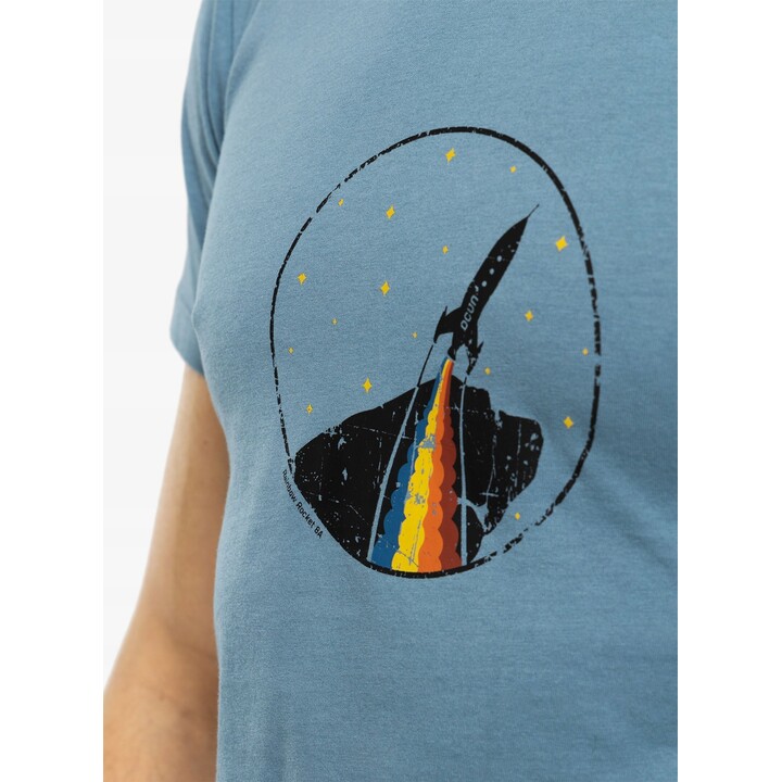 T-shirt Ocun Classic T Organic Rainbow Rocket - pierre bleue, taille XXL