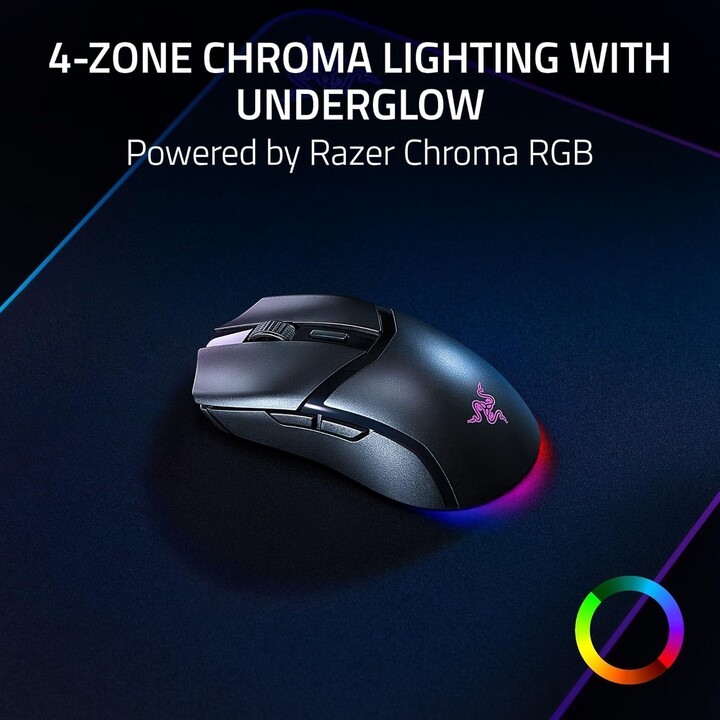 Razer Cobra Hyperspeed, Mouse de jogos sem fio personalizável leve, preto