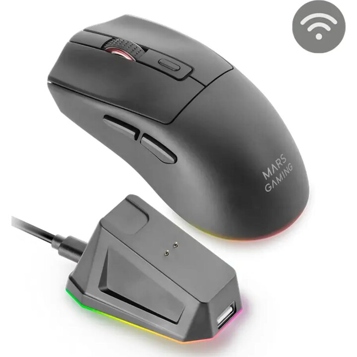 Mars Gaming MM-T3 Kabellose Gaming-Maus / Wiederaufladbarer Akku / Bis zu 14400 DPI