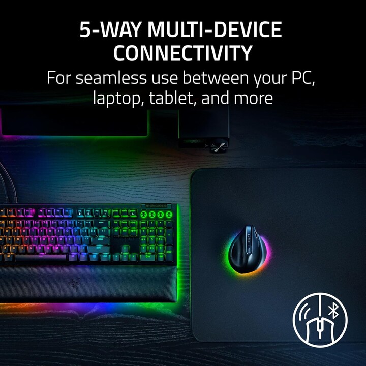 Razer Pro Click V2 Vertical Ratón Universal Mano Derecha Rf Wireless + Bluetooth + Usb Type-c óptico 30000 Dpi