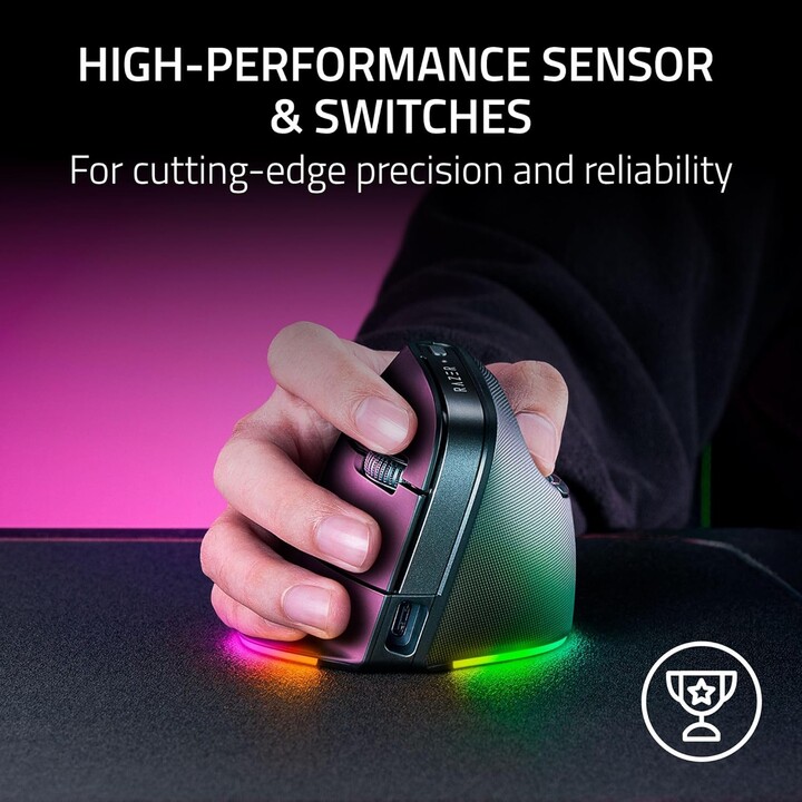 Razer Pro Click V2 Vertical Ratón Universal Mano Derecha Rf Wireless + Bluetooth + Usb Type-c óptico 30000 Dpi
