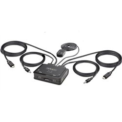 Commutateur KVM StarTech.com C2-D46-UC2-CBL-KVM, noir