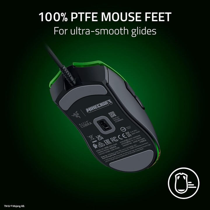 Razer Cobra Minecraft Edition, Leichte Wired Gaming Maus, Grün
