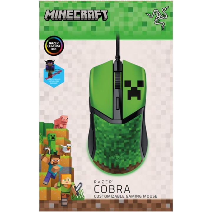 Razer Cobra Minecraft Edition, Leichte Wired Gaming Maus, Grün