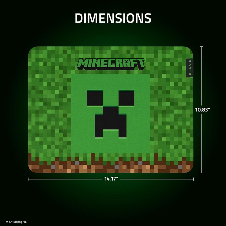 Razer Gigantus V2 Minecraft Edition, tapete de ratón de juego suave para la velocidad y el control
