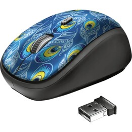 Trust Peacock Yvi Wireless Mouse / 1600 Dpi / 4 Buttons / Colorful Design / 23388