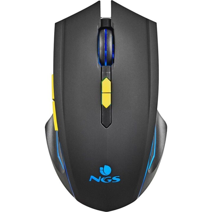 Maus NGS Wireless GMX-200-Empfänger, 2,4 GHz, 800–1200–2400–3200 dpi, Bat. 300 mAh schwarz