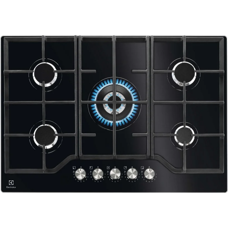 Placa de Gas Integrado Electrolux KGG75362K 74 cm 5 Zonas Negro