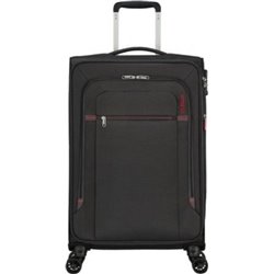 American Tourister Crosstrack Spinner Erweiterbarer mittlerer Koffer 67 cm/67,5 x 42 x 27,5 cm/4 Räder/Grau und Rot